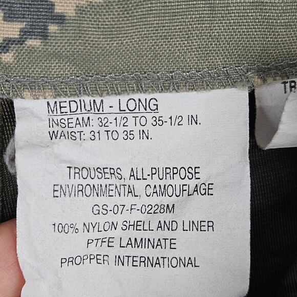 Military All Purpose GoreTex Trousers Size M Long Environmental Camouflage Camo - Picture 5 of 7